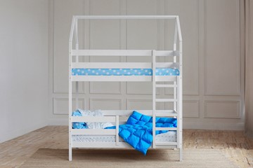 Двухъярусная кровать Домик, цвет белый в Махачкале