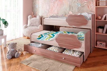 Двухэтажная детская кровать ТМК Соник 1.6 с ящиком, Ясень Шимо в Махачкале