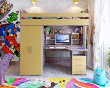 Детская кровать-шкаф Аракс, каркас Бетон, фасад Зира в Махачкале