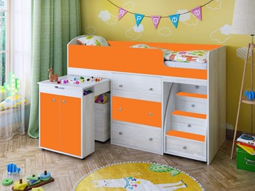 Детская кровать-шкаф Малыш 1600, корпус Винтерберг, фасад Оранжевый в Махачкале