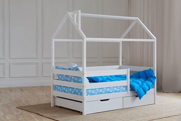 Детская кровать для девочки Домик с ящиками, цвет белый в Махачкале