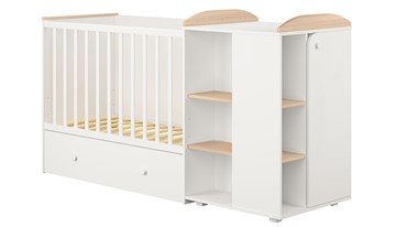 Детская кровать-шкаф с комодом POLINI Kids Ameli 800 Белый / Дуб пастельный, серия AMELI в Махачкале
