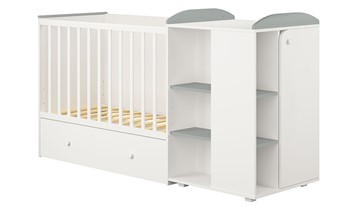 Детская кровать-шкаф с комодом POLINI Kids Ameli 800 Белый / Серый, серия AMELI в Махачкале