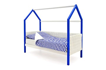 Кровать-домик детская «Svogen сине-белый» мягкая в Махачкале