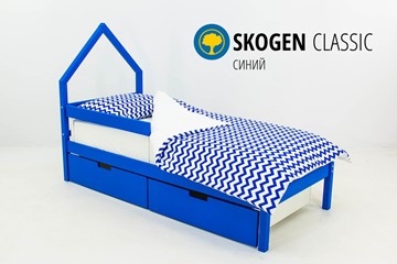 Детская кровать-домик мини Skogen синия в Махачкале