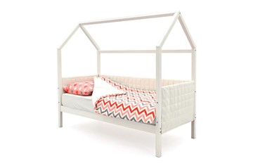 Кровать-домик детская «Svogen белая» мягкая в Махачкале