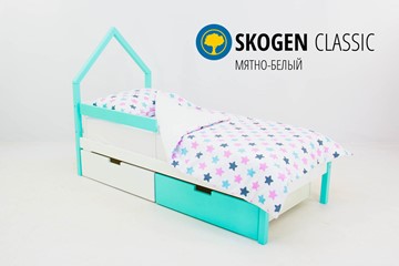 Детская кровать-домик мини Skogen белый-мятный в Махачкале