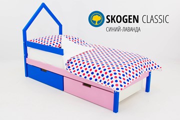 Кровать-домик мини Skogen синий-лаванда в Махачкале