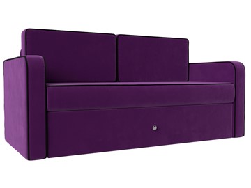 Детский диван-трансформер Смарт, Фиолетовый\Черный (Микровельвет) в Махачкале