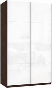 Шкаф 2-х дверный Прайм (Белое стекло/Белое стекло) 1200x570x2300, венге в Махачкале