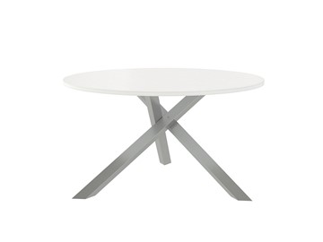 Круглый стол Триада-15Д, Металлик/Белый в Махачкале