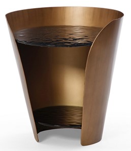 Стеклянный столик в гостиную ET6123 (D48,6) закаленное стекло/бронзовый в Махачкале