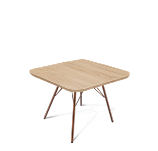 Квадратный столик SHT-S37 / SHT-TT 60/60 ЛДСП (дуб сонома/медный металлик) в Махачкале