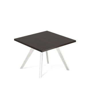 Квадратный столик SHT-S39 / SHT-TT 60/60 ЛДСП (венге луизиана/белый/патина серебро) в Махачкале