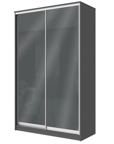 Шкаф 2-х створчатый Хит-22-12/2-22 с цветным стеклом, темно-серый 073, Графит в Махачкале