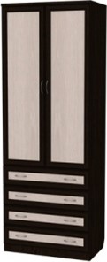 Шкаф 2-х дверный 103 со штангой, цвет Венге в Махачкале