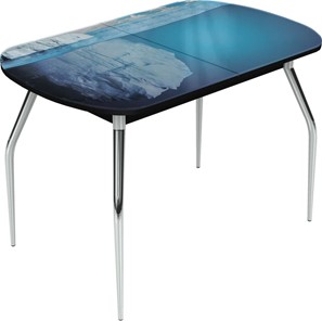 Обеденный раздвижной стол Ривьера исп.2 хром №5 (Exclusive h273/черный) в Махачкале