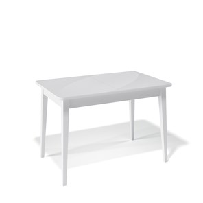 Кухонный раздвижной стол Kenner 1100M (Белый/Стекло белое сатин) в Махачкале