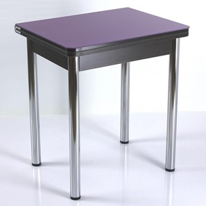 Кухонный пристенный стол СПА-02 СТ2, венге ЛДСП/стекло фиолетовый/39 прямые трубки хром в Махачкале
