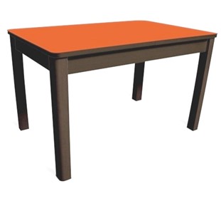 Стол на кухню Айсберг-04 СТ1, венге ЛДСП/стекло оранжевое/42 прямые массив венге в Махачкале