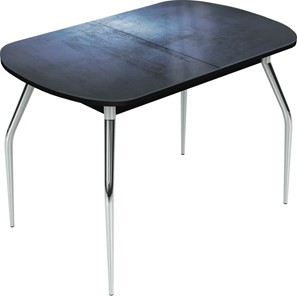 Обеденный раздвижной стол Ривьера исп.2 хром №5 (Exclusive h149/черный) в Махачкале