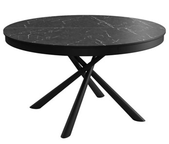 Стол обеденный раскладной DikLine KR120 мрамор черный Калаката/опоры черные в Махачкале