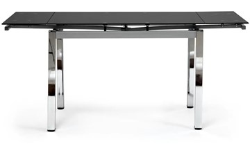 Стеклянный обеденный стол CAMPANA ( mod. 346 ) металл/стекло 70x110/170x76, хром/черный арт.11413 в Махачкале