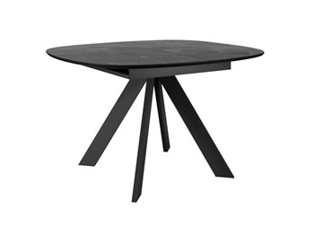 Керамический кухонный стол DikLine BK100 Керамика Черный мрамор/подстолье черное/опоры черные в Махачкале
