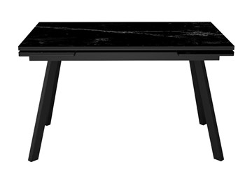 Керамический обеденный стол DikLine SKA125 Керамика Черный мрамор/подстолье черное/опоры черные (2 уп.) в Махачкале
