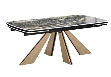 Керамический кухонный стол DikLine SKP180 Керамика Amadeus/подстолье черное/опоры дуб монтана (2 уп.) в Махачкале