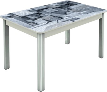 Кухонный стол раскладной Гамбург исп.1 ноги метал. крашеные №23, Фотопечать (Текстура №74) в Махачкале