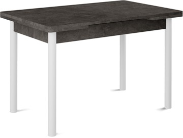Кухонный стол раскладной Милан-2 EVO, ноги белые, серый камень в Махачкале