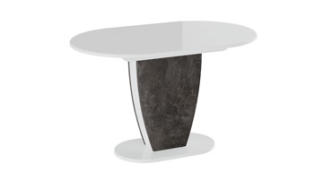 Овальный кухонный стол Монреаль тип 1 (Белый глянец/Моод темный) в Махачкале
