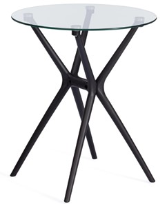 Стол из стекла PARNAVAZ (mod. 29) пластик/стекло, 60х60х70,5 прозрачный/черный арт.19698 в Махачкале