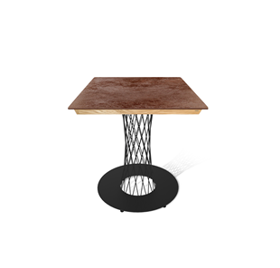 Керамический стол SHT-TU3-1/ТT8 60/60 (черный муар/прозрачный лак/коричневая сепия) в Махачкале