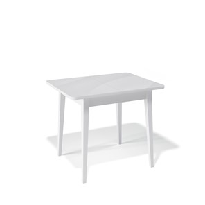Кухонный раздвижной стол Kenner 900M (Белый/Стекло белое глянец) в Махачкале