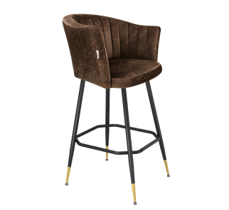 Барный стул SHT-ST42-1 / SHT-S148 (кофейный трюфель/черный муар/золото) в Махачкале