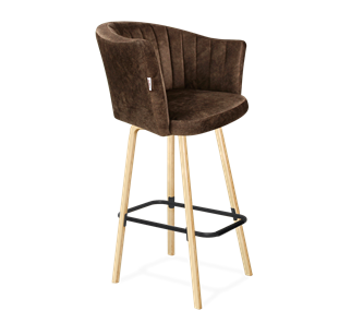 Барный стул SHT-ST42-1 / SHT-S94 (кофейный трюфель/прозрачный лак/черный муар) в Махачкале