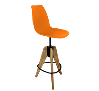 Барный стул SHT-ST29/S92 (оранжевый ral2003/брашированный коричневый/черный муар) в Махачкале