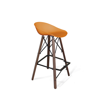 Барный стул SHT-ST19/S80 (оранжевый/темный орех/черный) в Махачкале