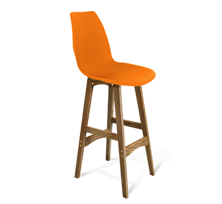 Барный стул SHT-ST29/S65 (оранжевый ral2003/дуб брашированный коричневый) в Махачкале