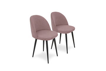 Комплект из 2-х  мягких стульев для кухни Brendoss Лайт розовый черные ножки в Махачкале