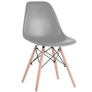 Комплект стульев 4 шт. BRABIX "Eames CF-010", пластик серый, опоры дерево/металл, 532632, 2033A в Махачкале