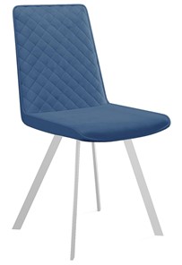 Обеденный стул 202, микровелюр B8 blue, ножки белые в Махачкале