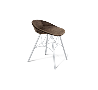 Обеденный стул SHT-ST19-SF1 / SHT-S100 (кофейный трюфель/хром лак) в Махачкале