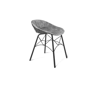 Обеденный стул SHT-ST19-SF1 / SHT-S107 (дымный/черный муар) в Махачкале