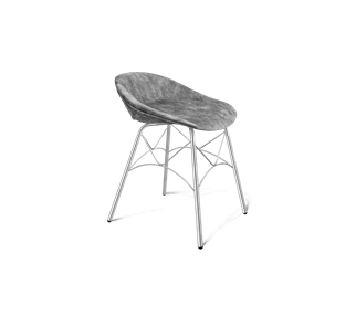 Обеденный стул SHT-ST19-SF1 / SHT-S107 (дымный/хром лак) в Махачкале