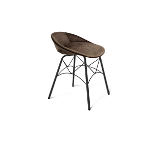 Обеденный стул SHT-ST19-SF1 / SHT-S107 (кофейный трюфель/черный муар) в Махачкале