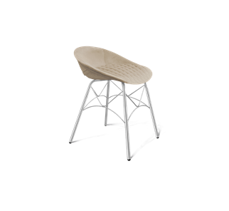 Обеденный стул SHT-ST19-SF1 / SHT-S107 (ванильный крем/хром лак) в Махачкале