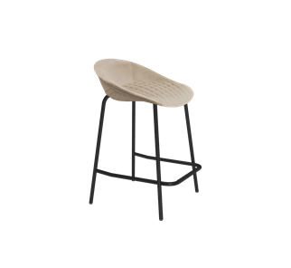 Полубарный стул SHT-ST19-SF1 / SHT-S29P-1 (ванильный крем/черный муар) в Махачкале